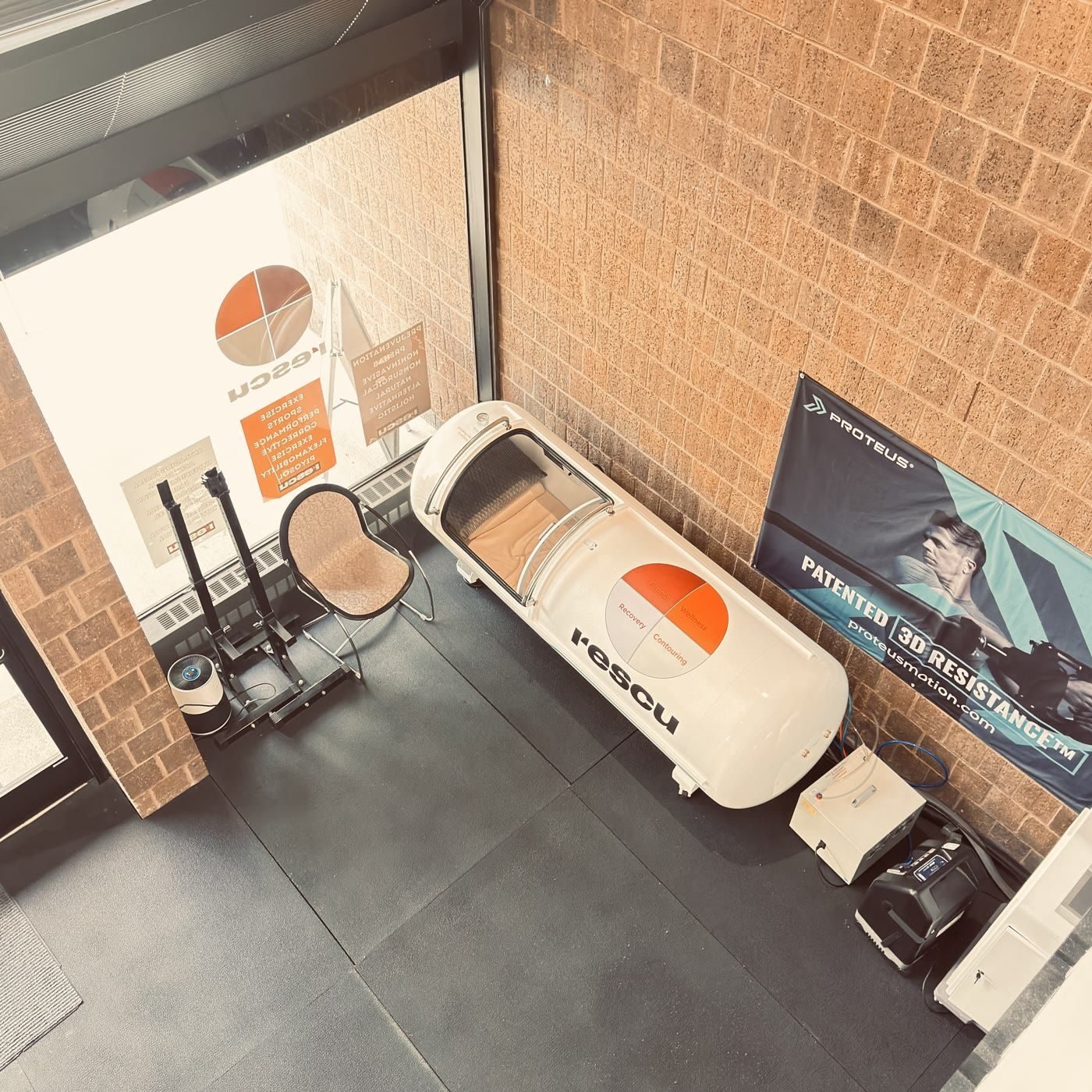 Rescu Wellness HBOT recovery chambers overhead view — Scarsdale NY