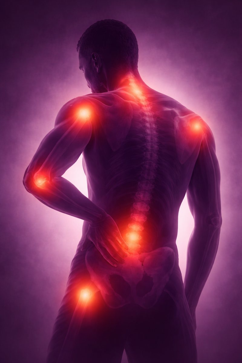 Common chronic pain points — back, shoulders, knees, and joints