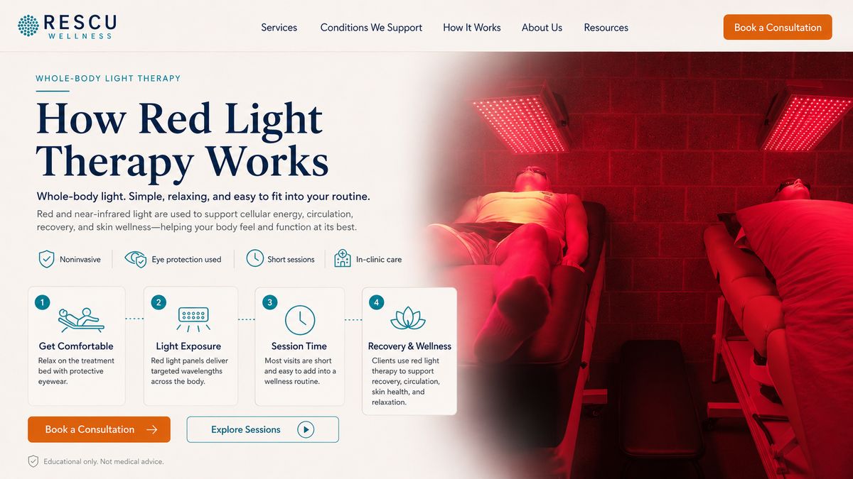 Red light therapy panel at Rescu Wellness Scarsdale