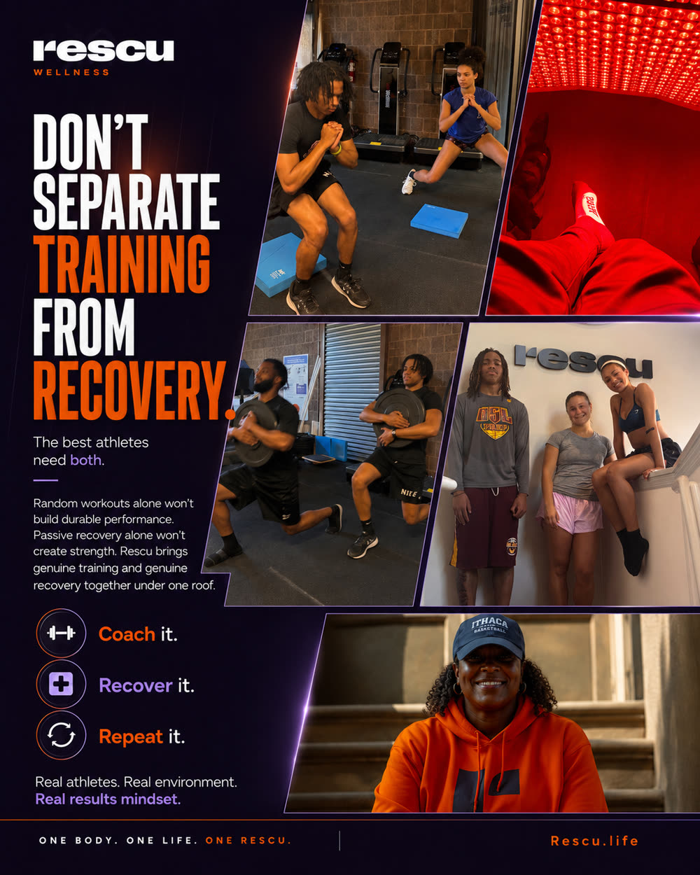 Don't separate training from recovery — coach it, recover it, repeat it at Rescu