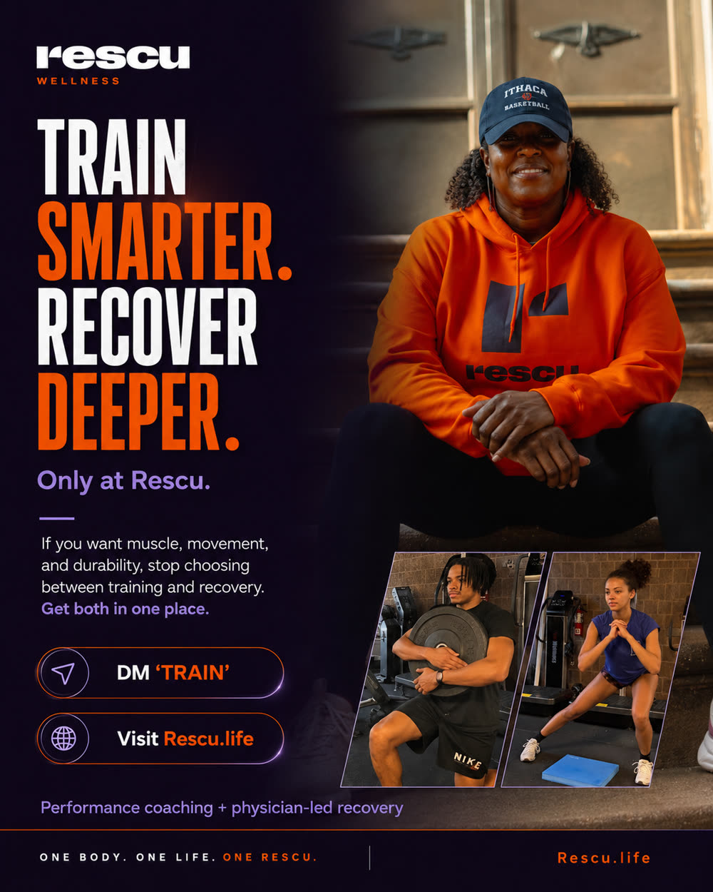 Train smarter, recover deeper — performance coaching and physician-led recovery at Rescu