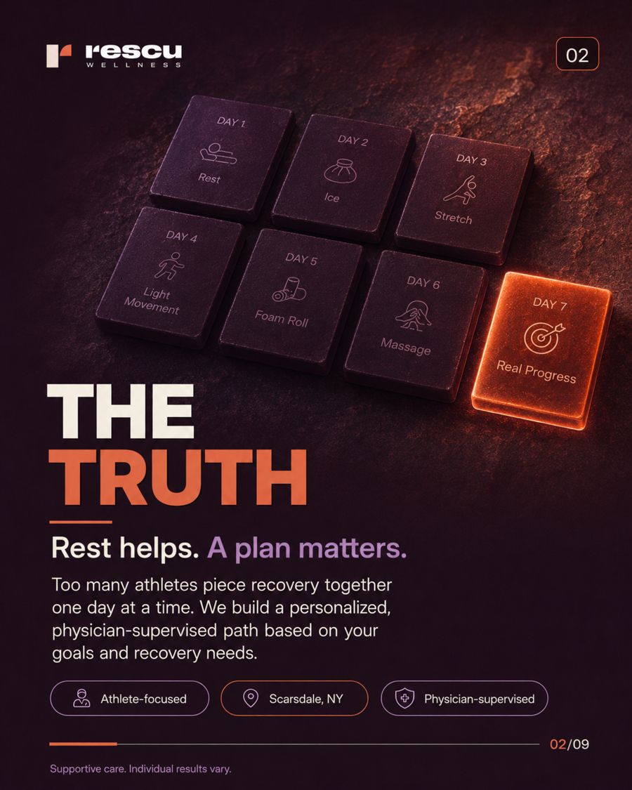 Rest helps, a plan matters — seven days of pieced-together recovery versus one physician-supervised path
